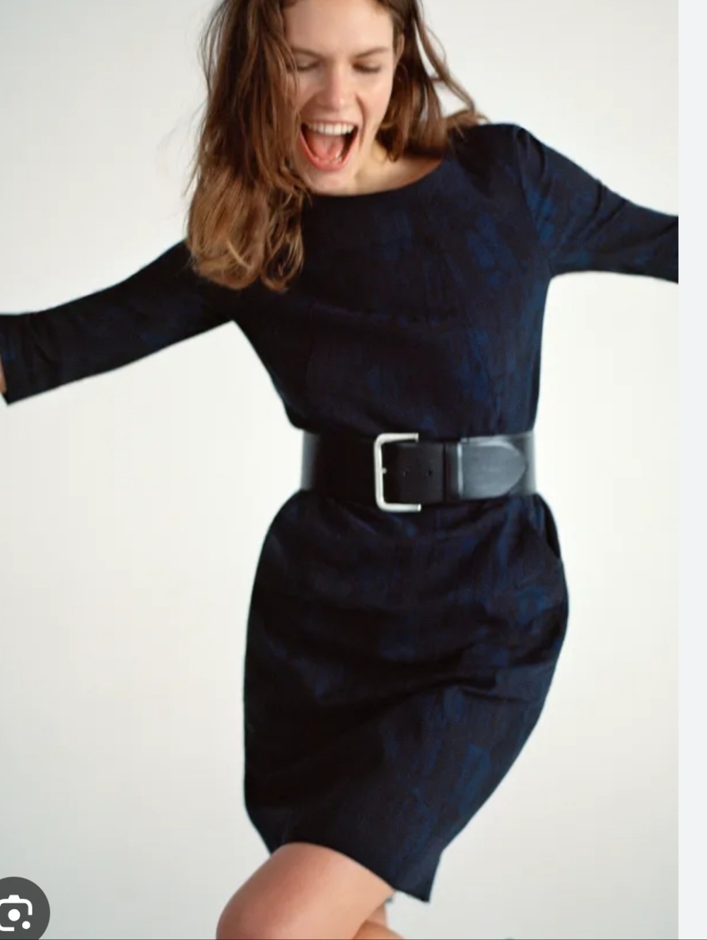 M.M. Lafleur Etsuko Black Blue Patterned Sheath Dress Size 4